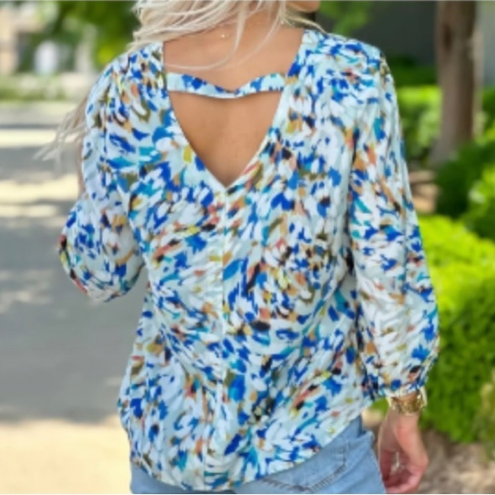 Liverpool Los Angeles Brushstroke Top Size  2X NWT